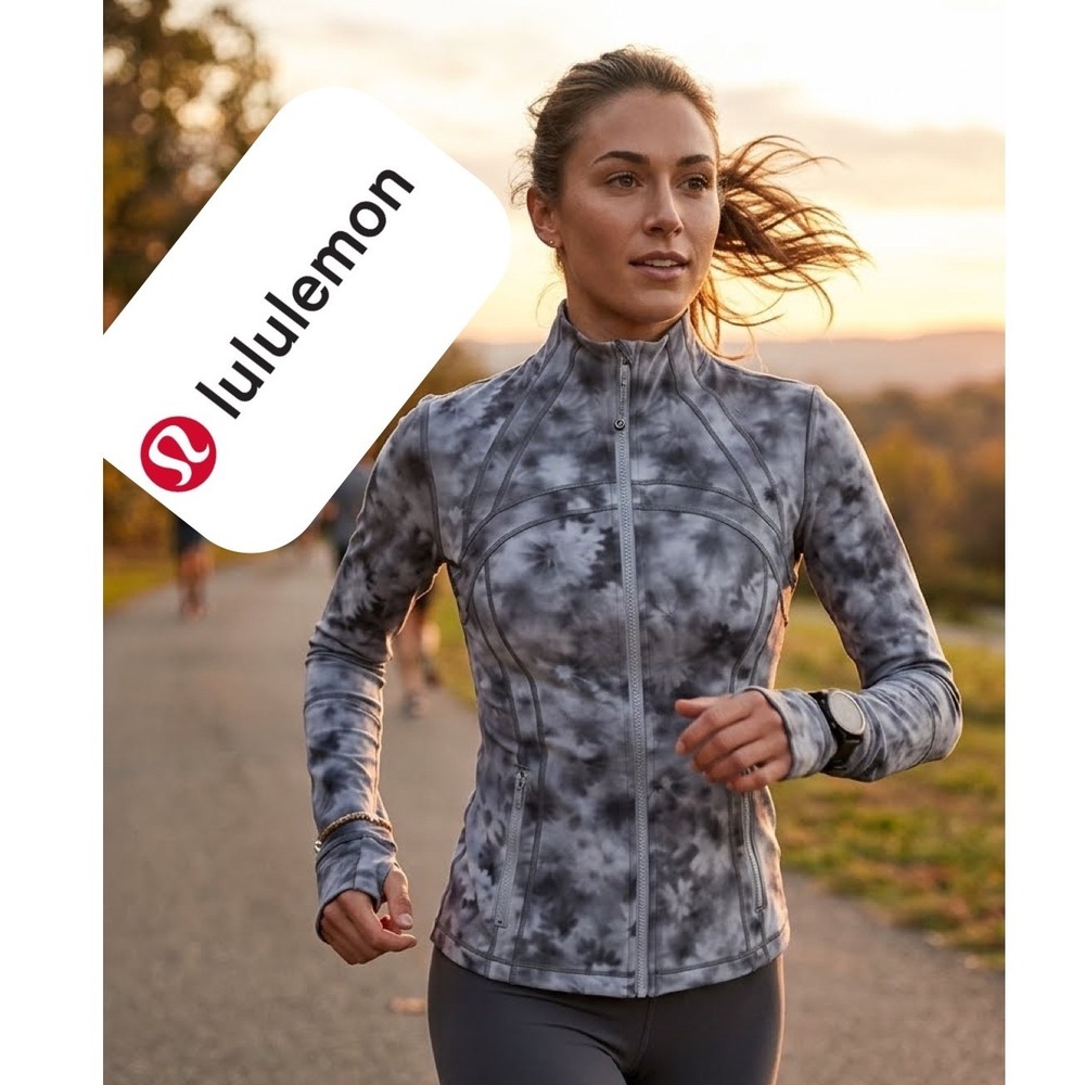 Lululemon Define Jacket Kaleidoscope Floral Multi Grey Black Luon‎ Full Zip Sz 8